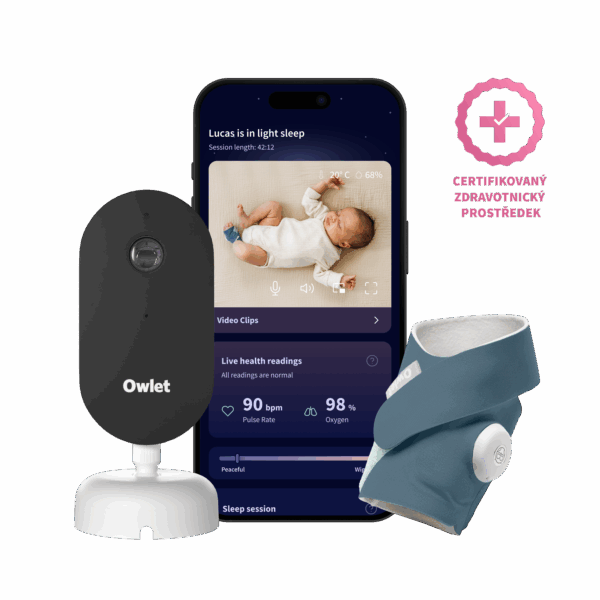 Owlet Dream Duo™ (3. generace) - Chytrá ponožka se zdravotnickou certifikací Owlet Dream Sock<sup>TM</sup> (Modrá) & kamera Owlet Dream Sight™
